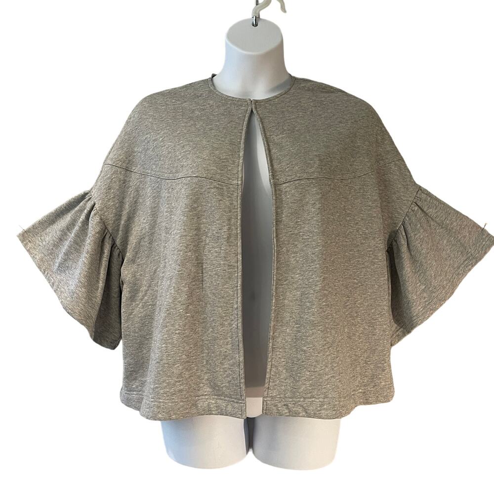 Anthropologie Evelyn K Bell Sleeve French Terry Cardigan Size O/S NWT